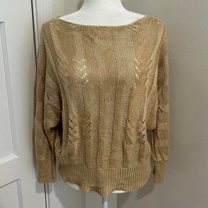 Vintage Pure Silk Puccini Made in Italy Knit Gold Women's Dolman Sweater